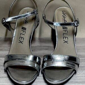 Life Stride Fab Flex Miracle Open Toe Metallic Faux Leather Sandal